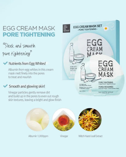 [Too Cool for School] Egg Cream Mask – Pore Tightening
